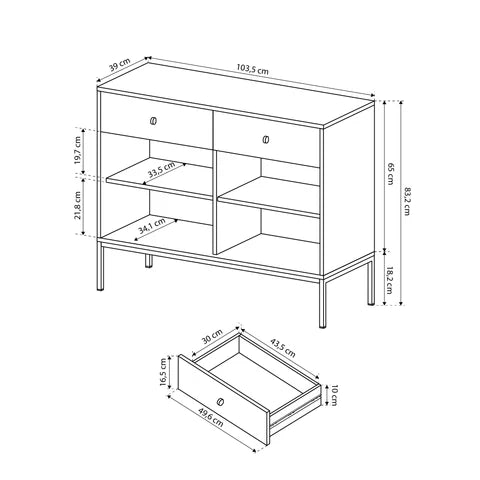 Komoda Kviat 104x84 w stylu vintage – zdjęcie 15