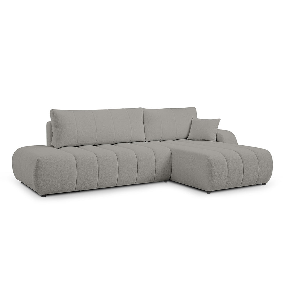 Narożnik z funkcją spania DL 276 cm w stylu nowoczesnym | BALOA Prawostronna Popielista Poświata (LAMBI 11)