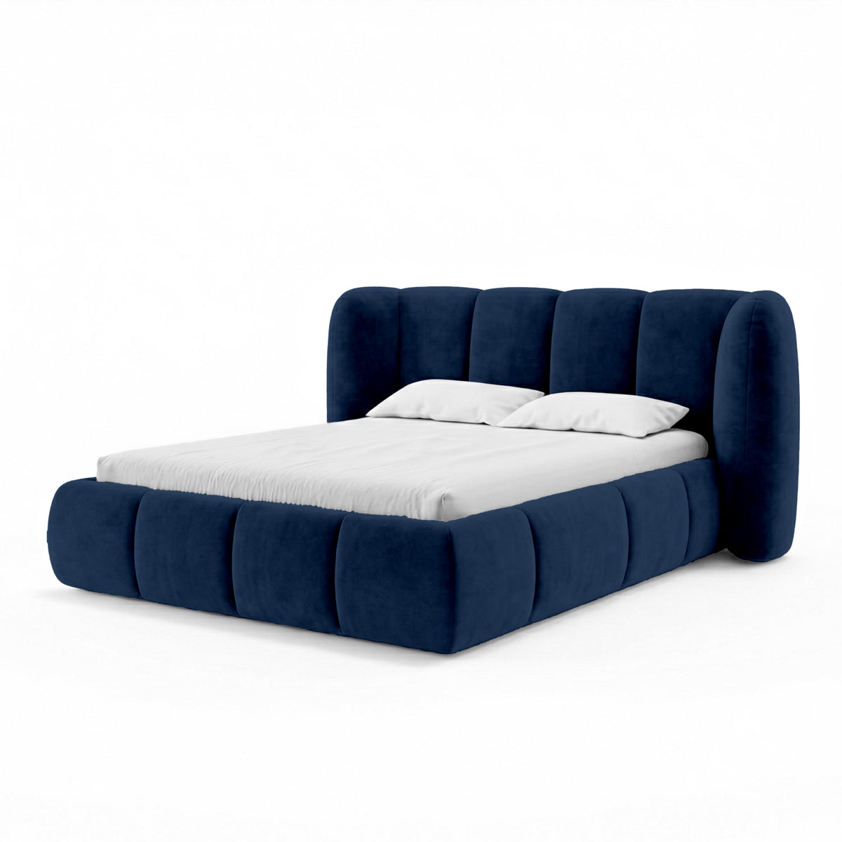 Łóżko tapicerowane Ventara pikowane z pojemnikiem w stylu soft modern w tkaninie MAGIC VELVET – zdjęcie 11