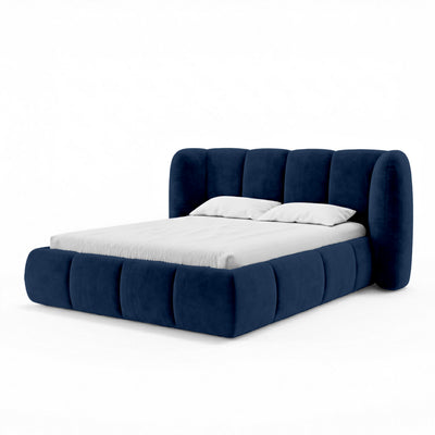 Łóżko tapicerowane Ventara pikowane z pojemnikiem w stylu soft modern w tkaninie MAGIC VELVET – zdjęcie 11