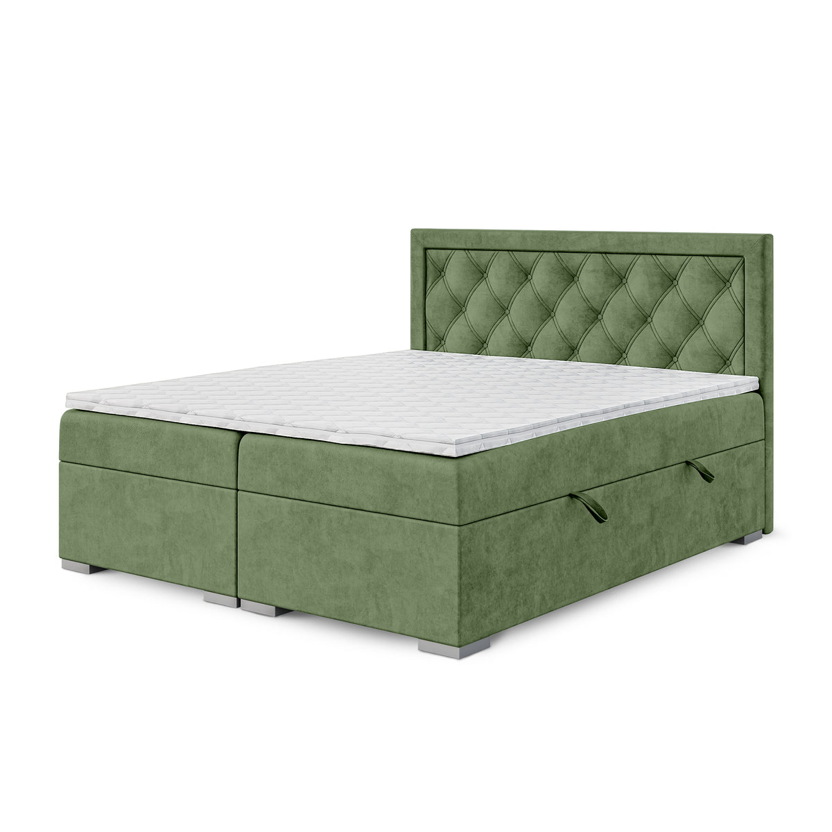 Łóżko kontynentalne Santia pikowane w romby z dwoma pojemnikami w stylu glamour w tkaninie MAGIC VELVET – zdjęcie 35
