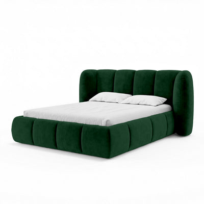 Łóżko tapicerowane Ventara pikowane z pojemnikiem w stylu soft modern w tkaninie MAGIC VELVET – zdjęcie 26