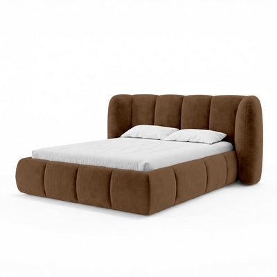 Łóżko tapicerowane Ventara pikowane z pojemnikiem w stylu soft modern w tkaninie MAGIC VELVET – zdjęcie 29