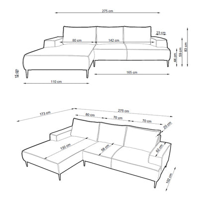 May 3 Seater Corner Sofa 275 cm, Modern Classic Style – photo 5