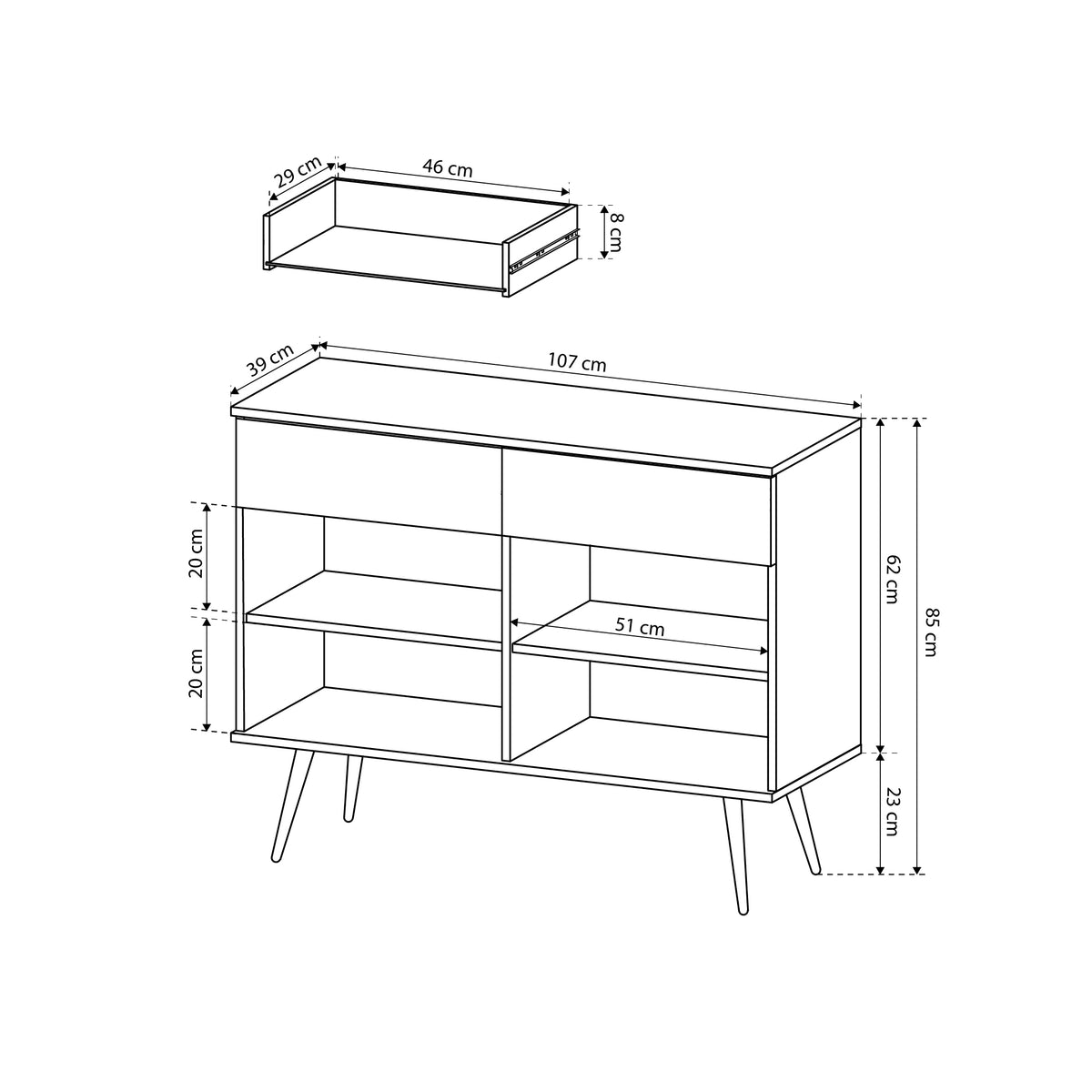 Komoda Meva 107x85 w stylu glamour – zdjęcie 7