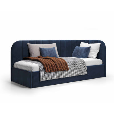 Mily Corner Ottoman Bed with Storage 101x212, Scandinavian Style – Left, Ink Stone (SALVADOR 05)