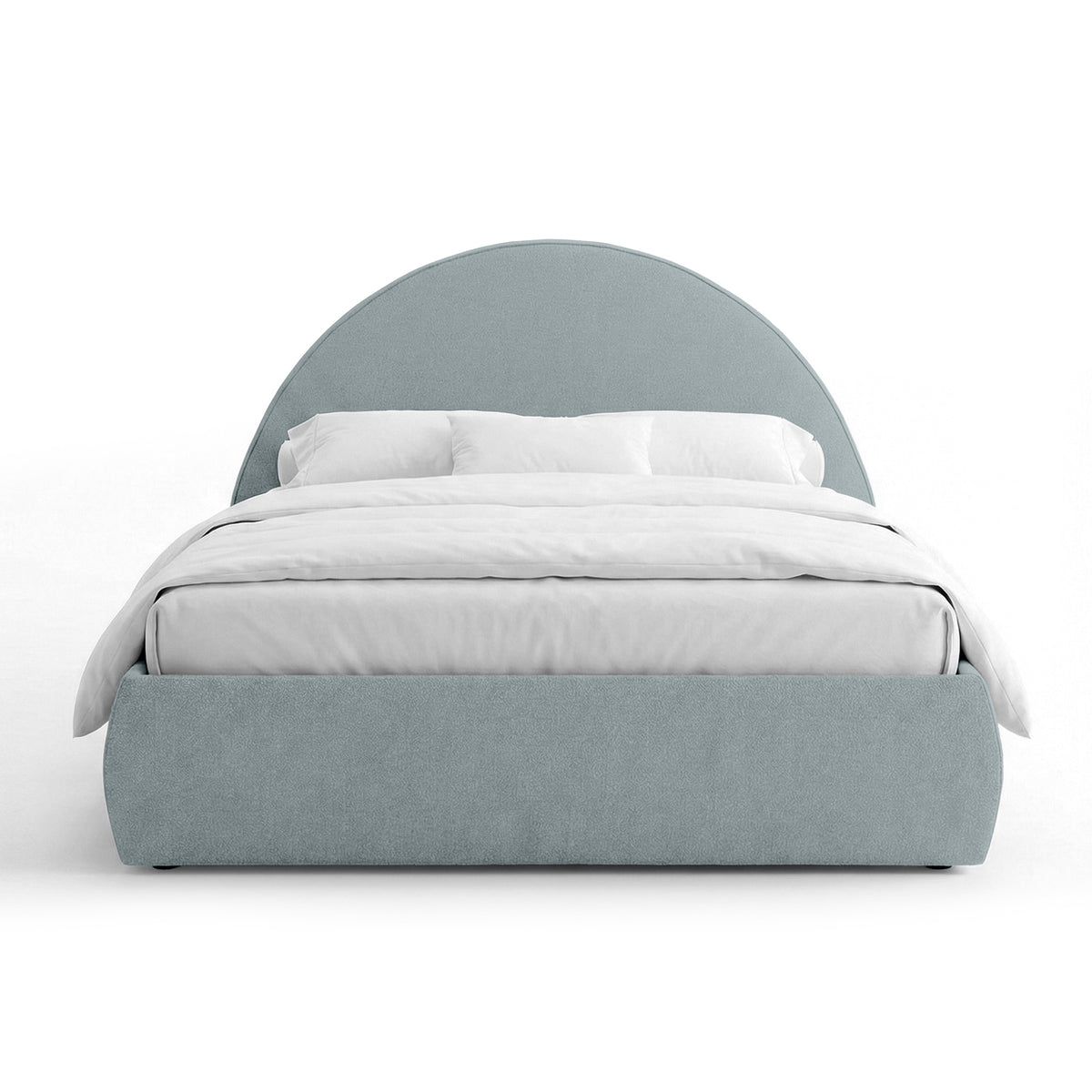 Łóżko tapicerowane z pojemnikiem i półkolistym zagłówkiem w stylu nowoczesnym | Orizo Chłodny Opal (NOELLE 83)