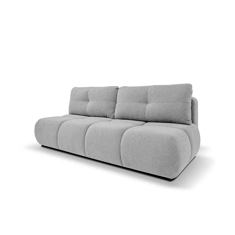 Sofa 3-osobowa z funkcją spania 142x200 w stylu miękkiego minimalizmu | Milorya Popiel Srebrzysty (NOW OR NEVER 83)