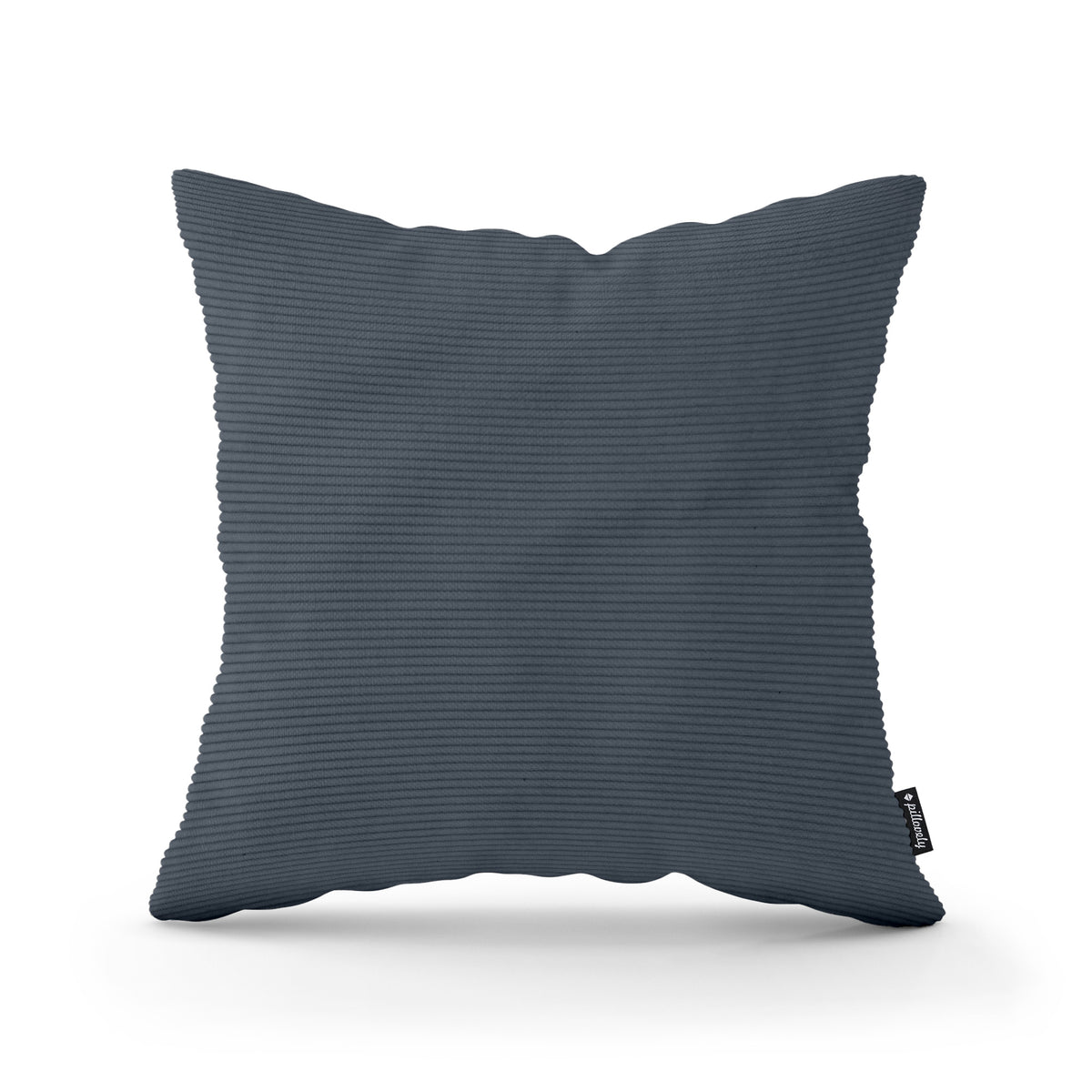 Corduroy Decorative Cushion 45x45 cm, Scandinavian and Boho Style – Black Graphite (ONTARIO 20)