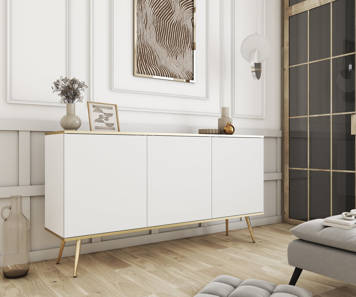 Komoda Meva 160x85 w stylu glamour – w aranżacji wnętrza