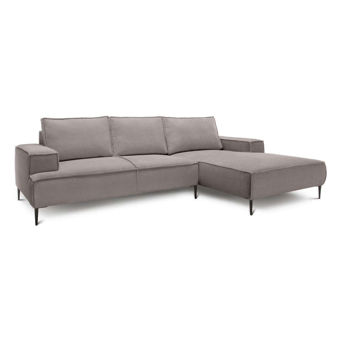 May 3 Seater Corner Sofa 275 cm, Modern Classic Style – Champagne Ash (POSO 03), Right-handed