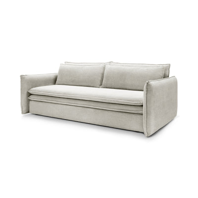 Sofa z funkcją spania 140x200 z pojemnikiem | Lily Lniany Krem (POSO 100)