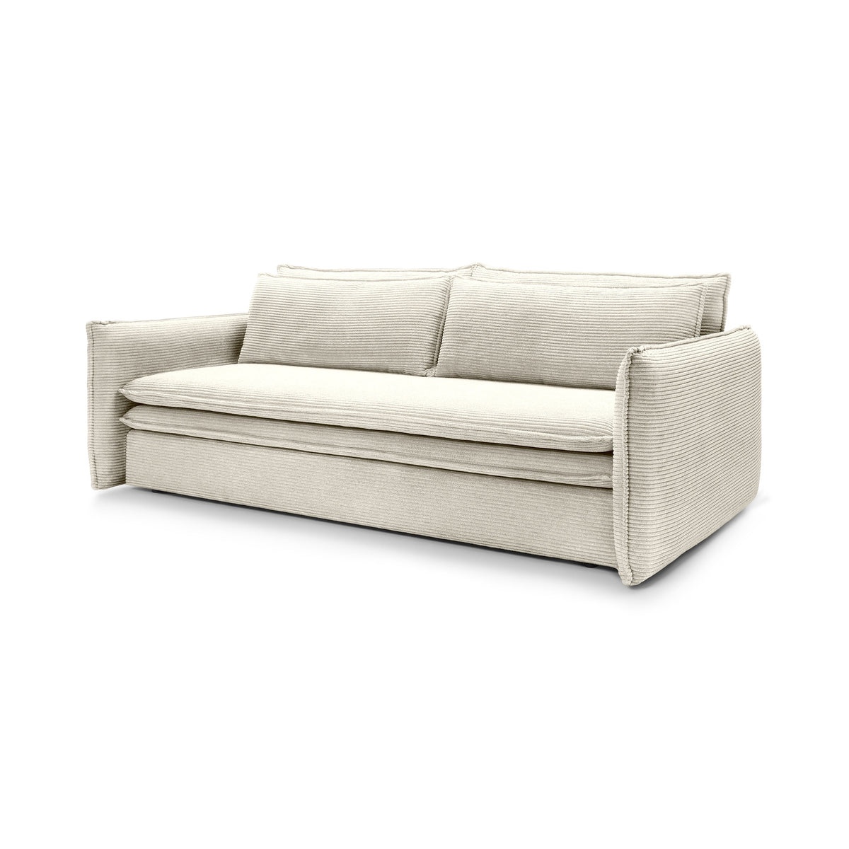 Sofa z funkcją spania 140x200 z pojemnikiem | Lily Kość Słoniowa (POSO 105)