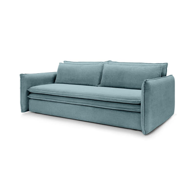 Sofa z funkcją spania 140x200 z pojemnikiem | Lily Zimna Mięta (POSO 26)