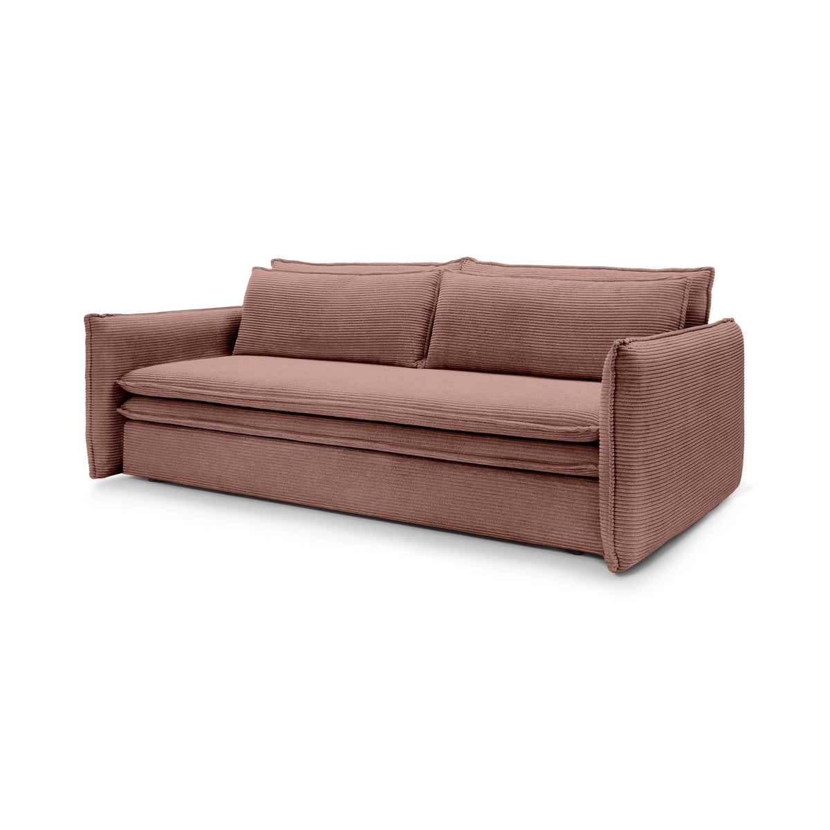 Sofa z funkcją spania 140x200 z pojemnikiem | Lily Ceglane Ciepło (POSO 29)