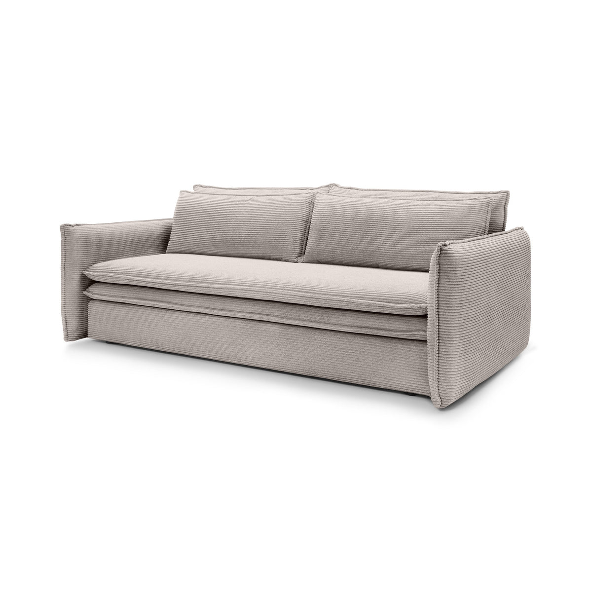 Sofa z funkcją spania 140x200 z pojemnikiem | Lily Piaskowy Kamień (POSO 02)