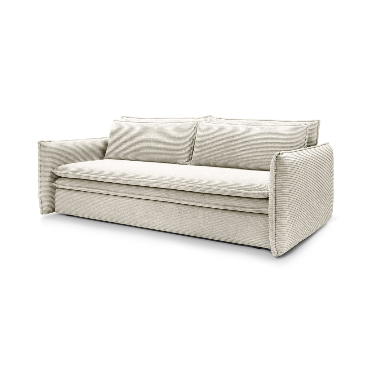 Sofa z funkcją spania 140x200 z pojemnikiem | Lily Porcelanowy Beż (POSO 38)