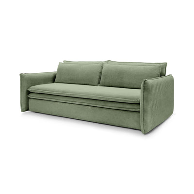 Sofa z funkcją spania 140x200 z pojemnikiem | Lily Szarozieleń (POSO 47)
