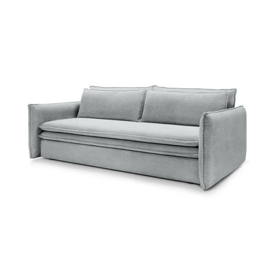 Sofa z funkcją spania 140x200 z pojemnikiem | Lily Szary Bambus (POSO 55)