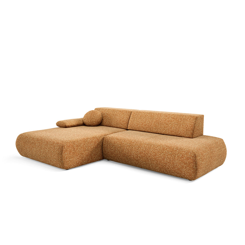 Puentro 4 Seater Corner Sofa Bed, Minimalist Style – Left, Honey Sepia (PUENTE 52)