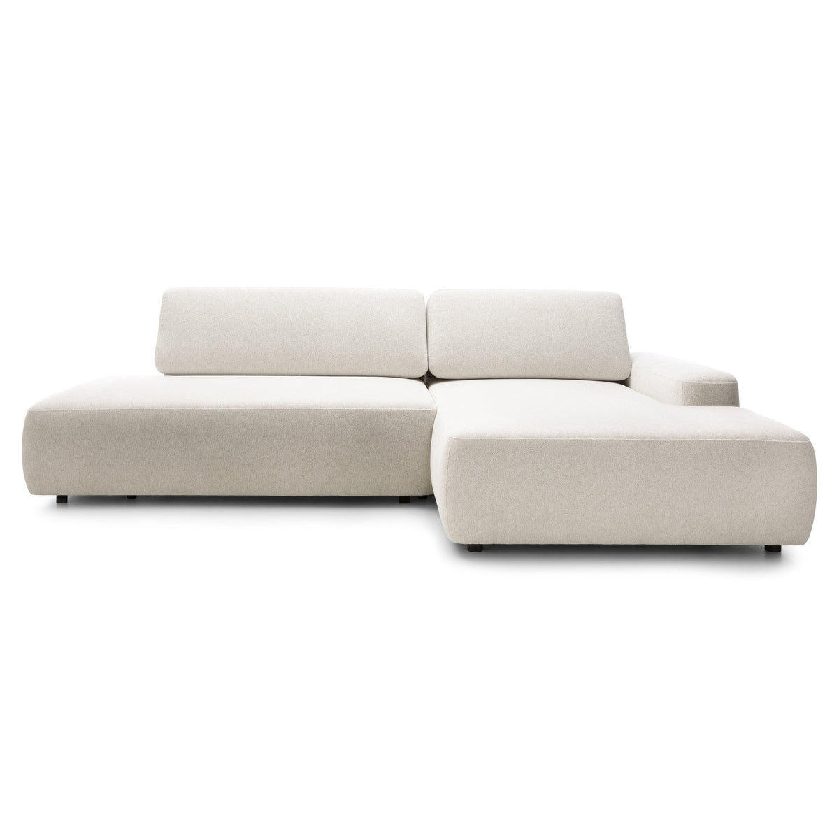 Narożnik z funkcją spania 4-osobowy 125x210 w stylu japandi | Bamby Prawostronny Lniana Poświata (RAVEN 24)