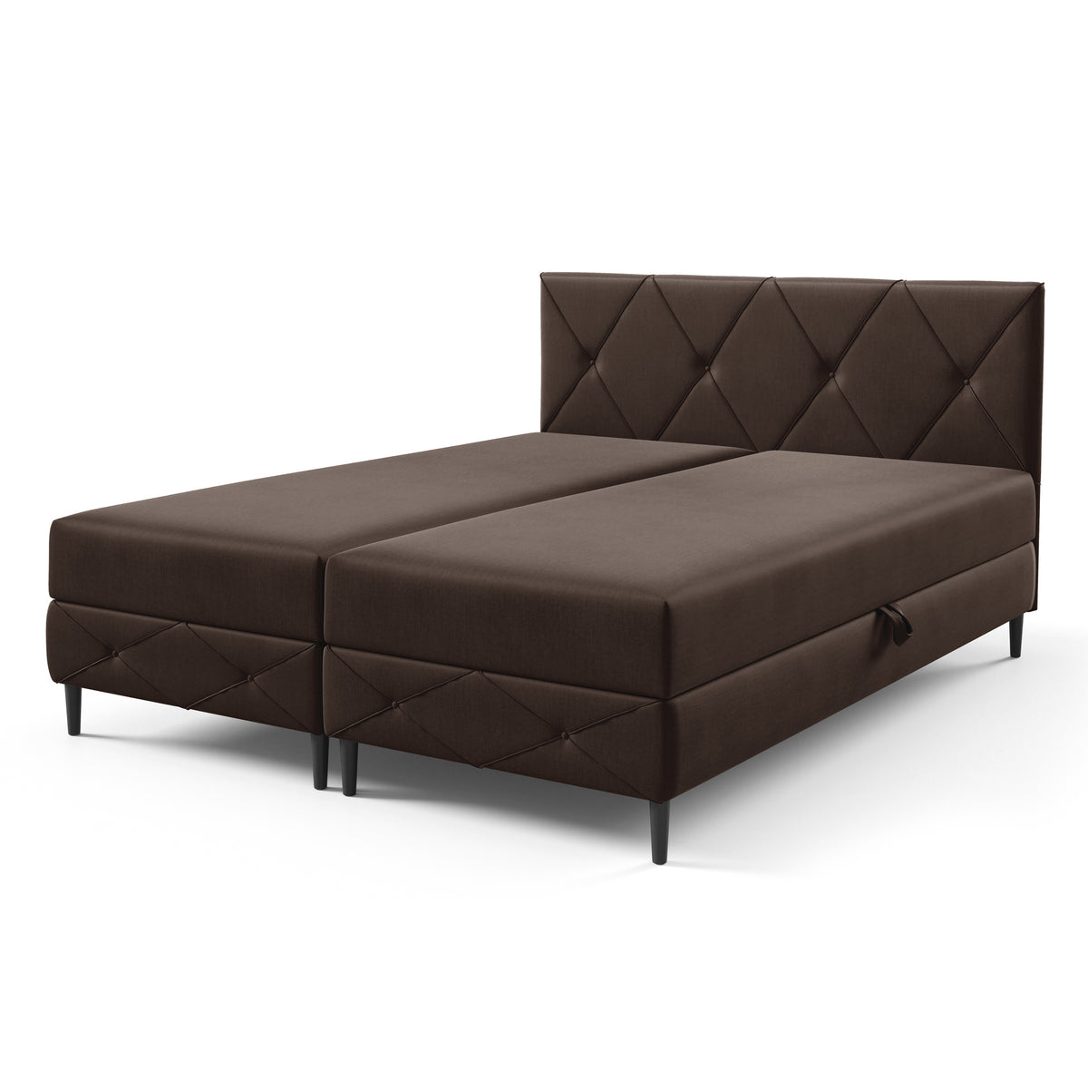 Wianec Continental Divan Bed with Storage, Classic Style – Espresso Brown (ROUGE 06), 200