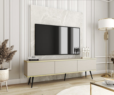 Szafka RTV Meva 175x30 ze złotymi akcentami – zdjęcie 6