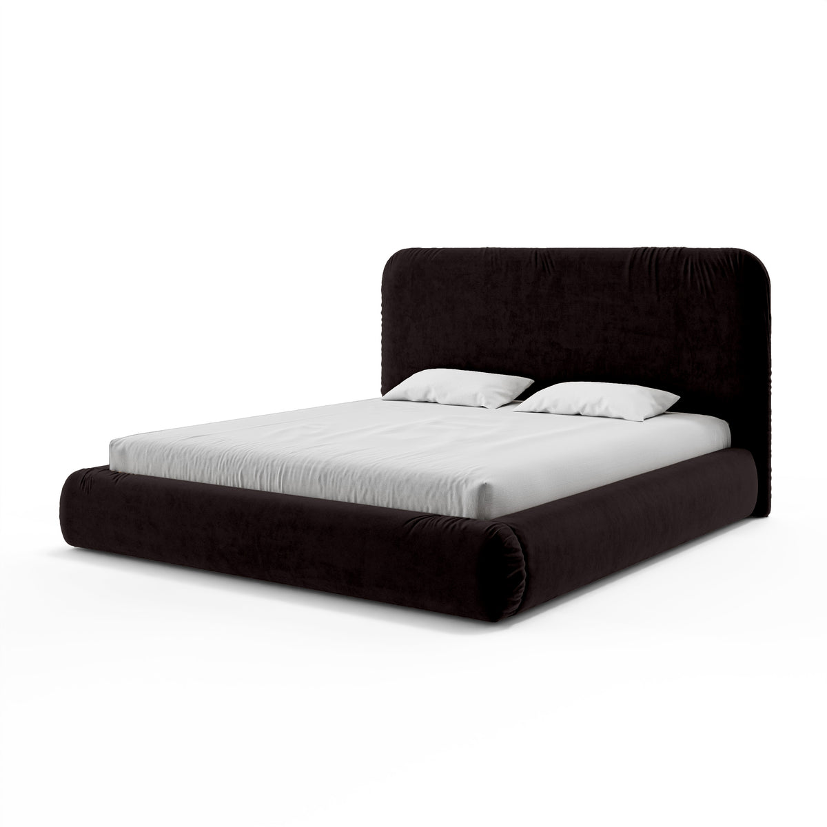 Paries Upholstered Ottoman Bed with Storage, Modern Organic Style – 180x200, Basalt Black (SALVADOR 19)