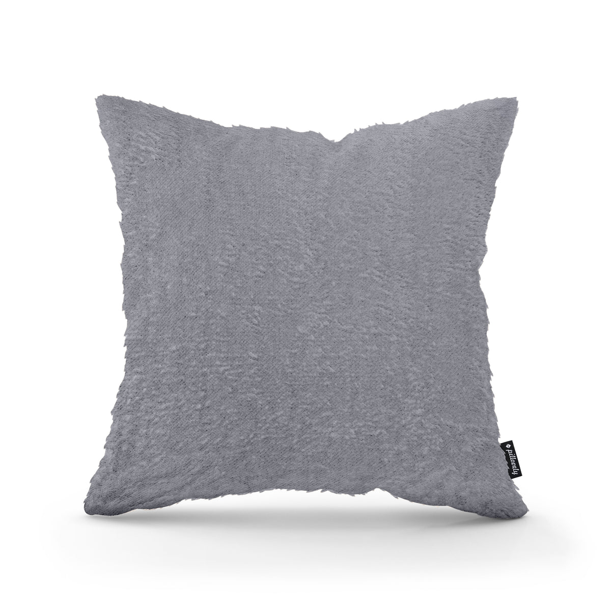 Poduszka dekoracyjna 45×45 cm w stylu glamour | Plusz Stalowy Popiół (SORRISO 04)