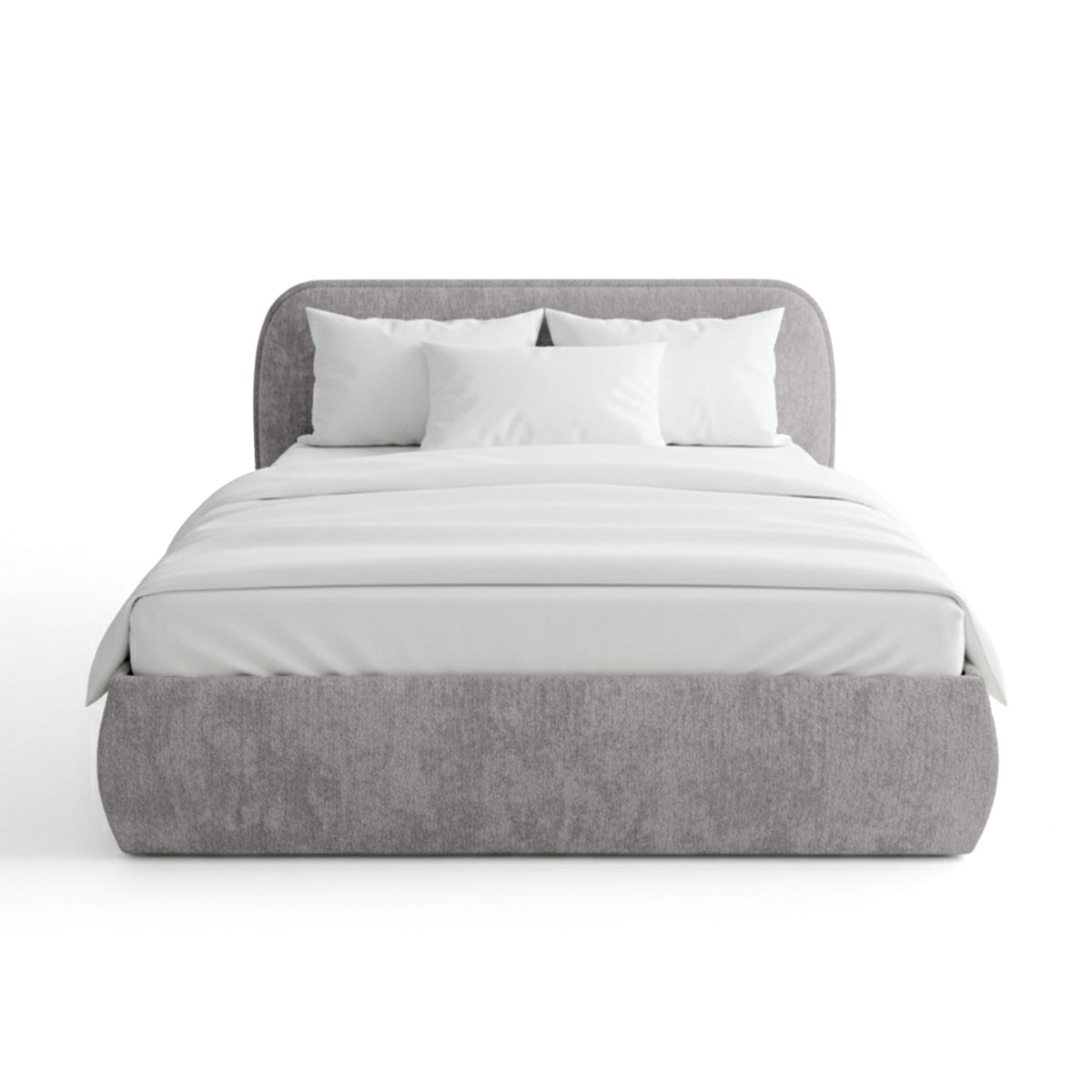 Eterial Upholstered Ottoman Bed with Storage, Soft Modern Style – 200x200, Pearl Graphite (SURPRISE ME 11)