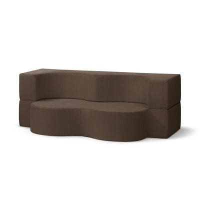 Kamelia Freestanding Foam Sofa Bed 200 cm, Japandi Style – Dark Walnut (POSO 06)
