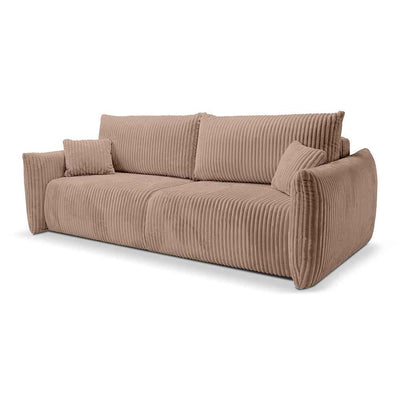Sofa 3-osobowa z funkcją spania 145x200 z pojemnikiem w stylu nowoczesnym | ALLORO Słoneczna Glina (TILIA 17)
