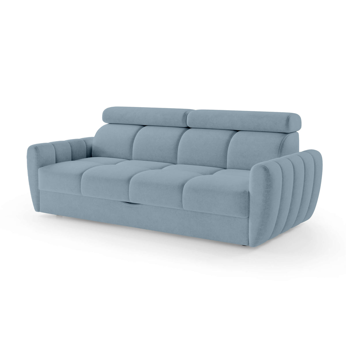 Franec 3 Seater Sofa Bed 227 cm, Minimalist Style – Steel Azure (CLOUD 71)