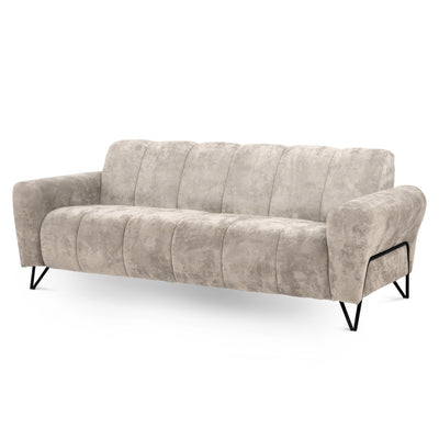 Nellia 3 Seater Sofa for Living Room, Modern Style, Vega Fabric – Vanilla Fluff (VEGA 02)