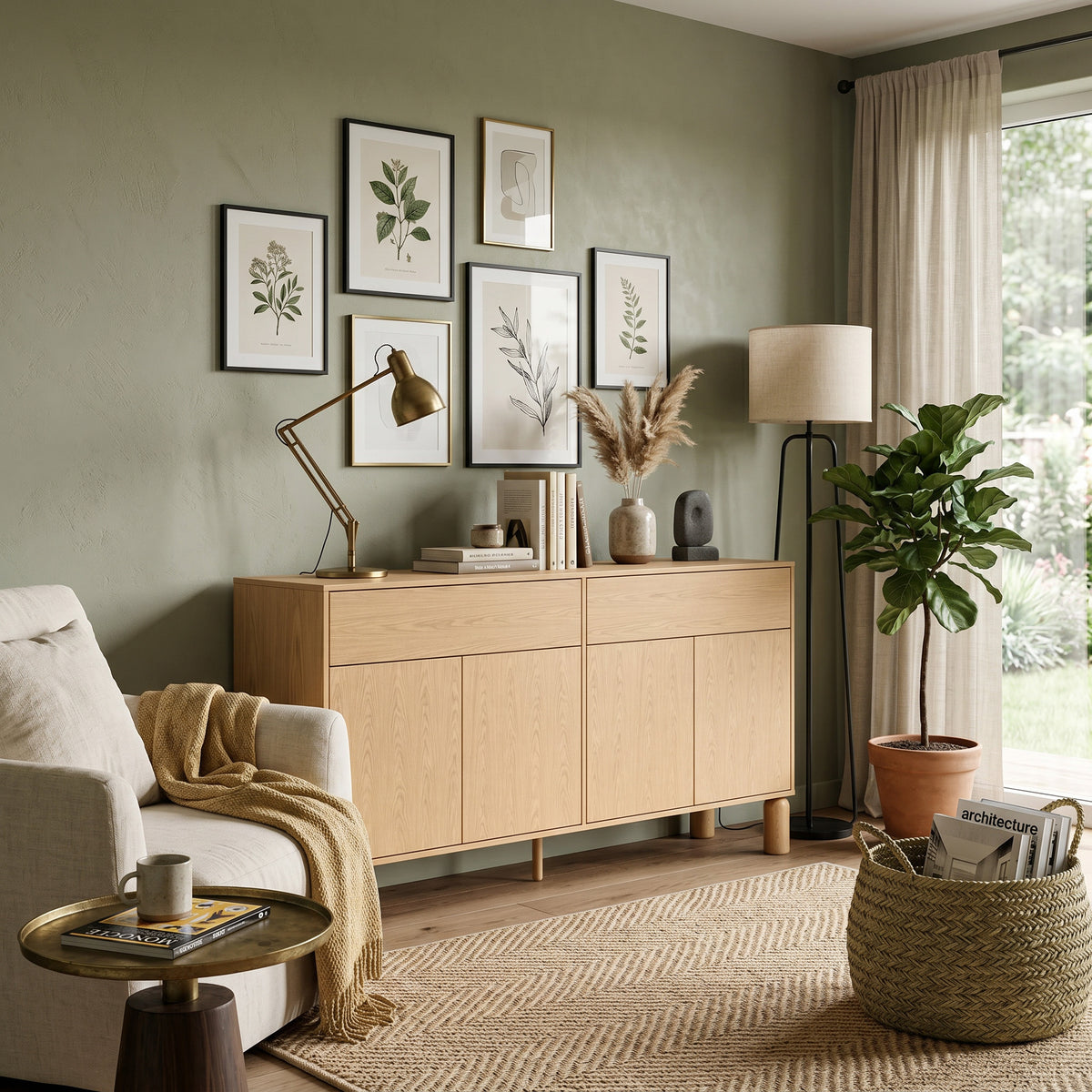 Komoda Fjord 4-drzwiowa 180x92 w stylu skandynawskim – zdjęcie 2