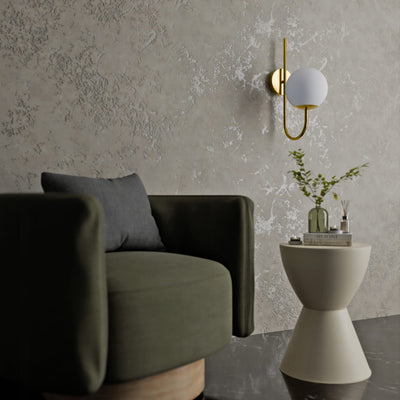 Orbitella Wall Lamp with Spherical Shade, Modern Style – in a room setting