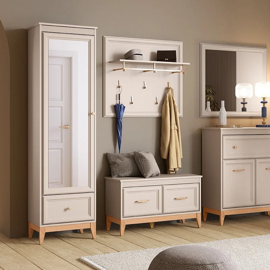 Panel ścienny Serena 100x92 z wieszakami i półką w stylu klasycznym – w aranżacji wnętrza
