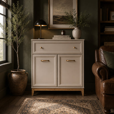 Komoda Serena 92x126 z półką i szufladą w stylu modern classic – w aranżacji wnętrza