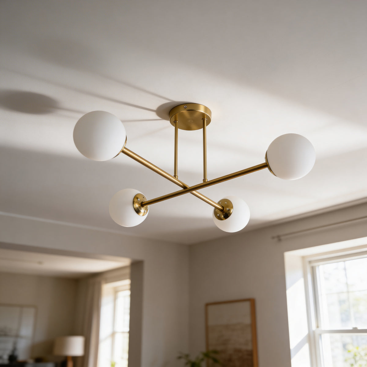 Lampa Orbitella sufitowa z kulami w stylu nowoczesnym – w aranżacji wnętrza
