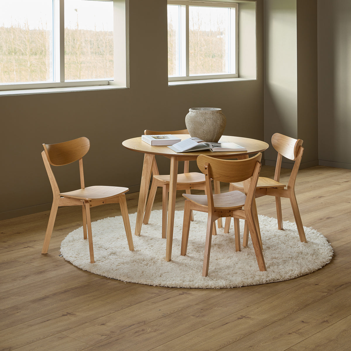 Krel Set of Two Wooden Chairs, Scandinavian Style – in a room setting