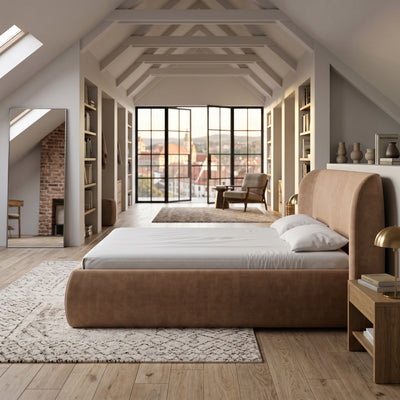 Frasspo Upholstered Ottoman Bed with Storage 140x200, 160x200 and 180x200, Modern Soft Style – in a room setting