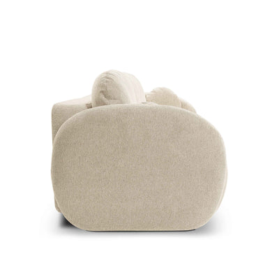 Sofa Olemo 3-osobowa z funkcją spania 142x200 z pojemnikiem w stylu art deco, tkanina Aragon – widok z boku