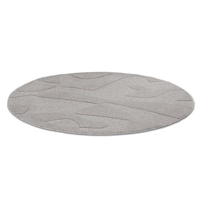 Noria Round Rug for the Living Room and Bedroom, Organic Style, Graphite Grey – Ø300