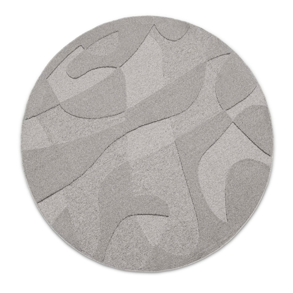 Noria Round Rug for the Living Room and Bedroom, Organic Style, Graphite Grey – photo 3