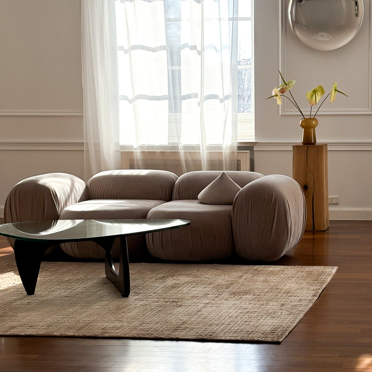 Gamino Rug Woven from Tencel with a Two-level Check Pattern, Modern Style – photo 3