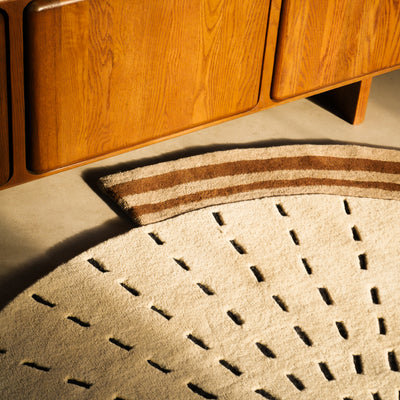 Haabi Round Rug with a Fan Pattern, Classic Style – photo 5