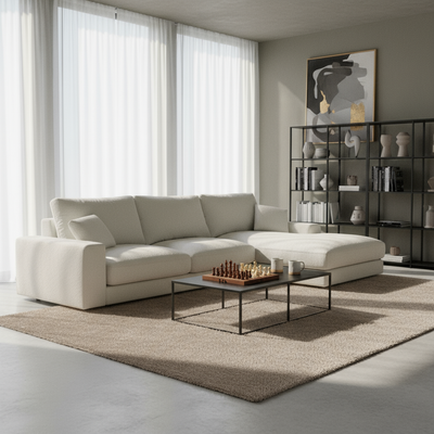 Narożnik Harvesty 4–5 osobowy Premium w stylu minimalistycznym – w aranżacji wnętrza