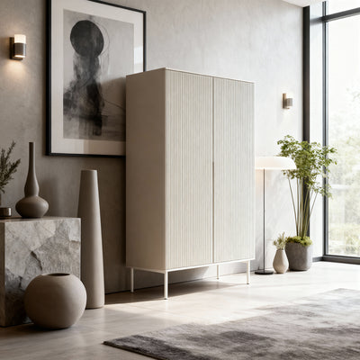 Komoda MuzZI wysoka z drzwiami 99x123 w stylu nowoczesnym – w aranżacji wnętrza
