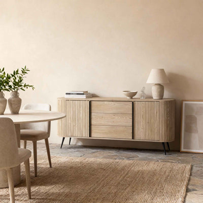 Komoda z drzwiami przesuwnymi i szufladami 196x82 w stylu nowoczesnym | Llovia