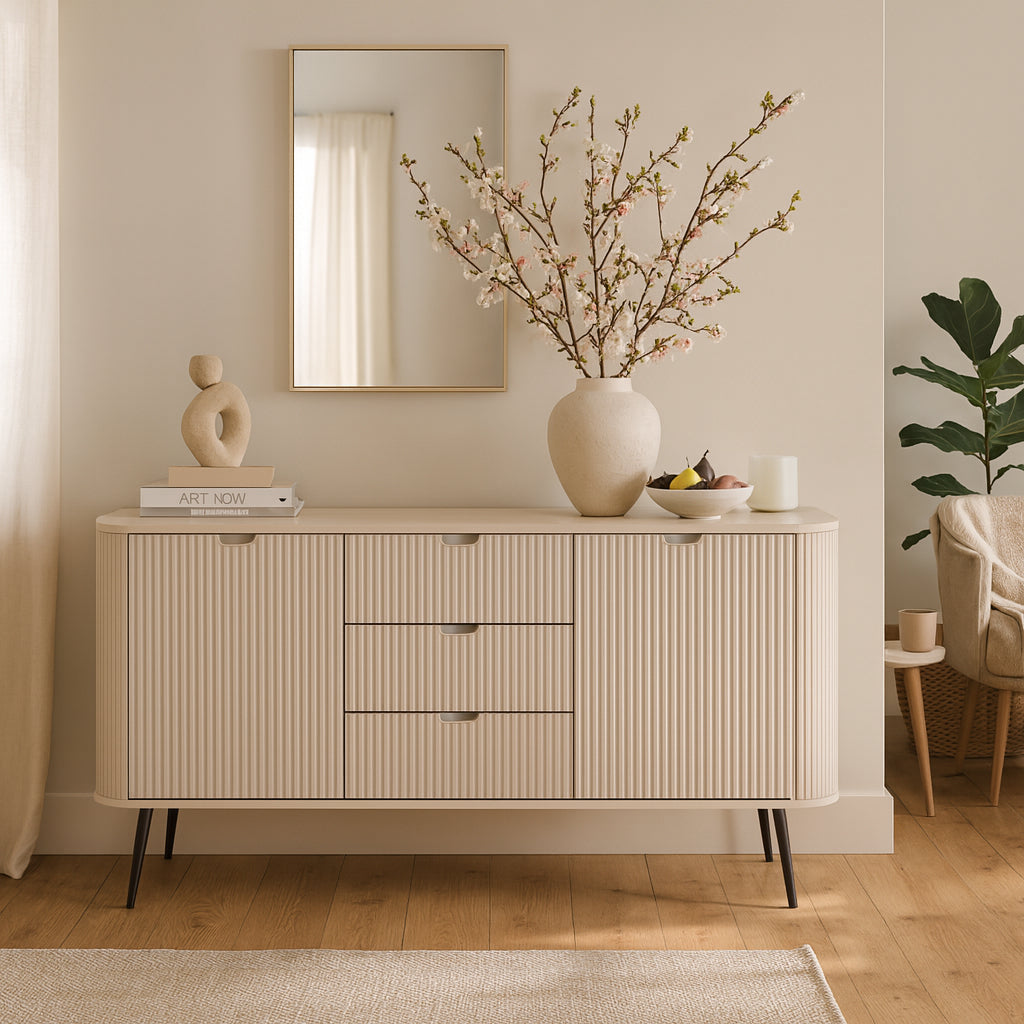 Komoda Eva z drzwiami i szufladami 168x87 w stylu nowoczesnym – w aranżacji wnętrza